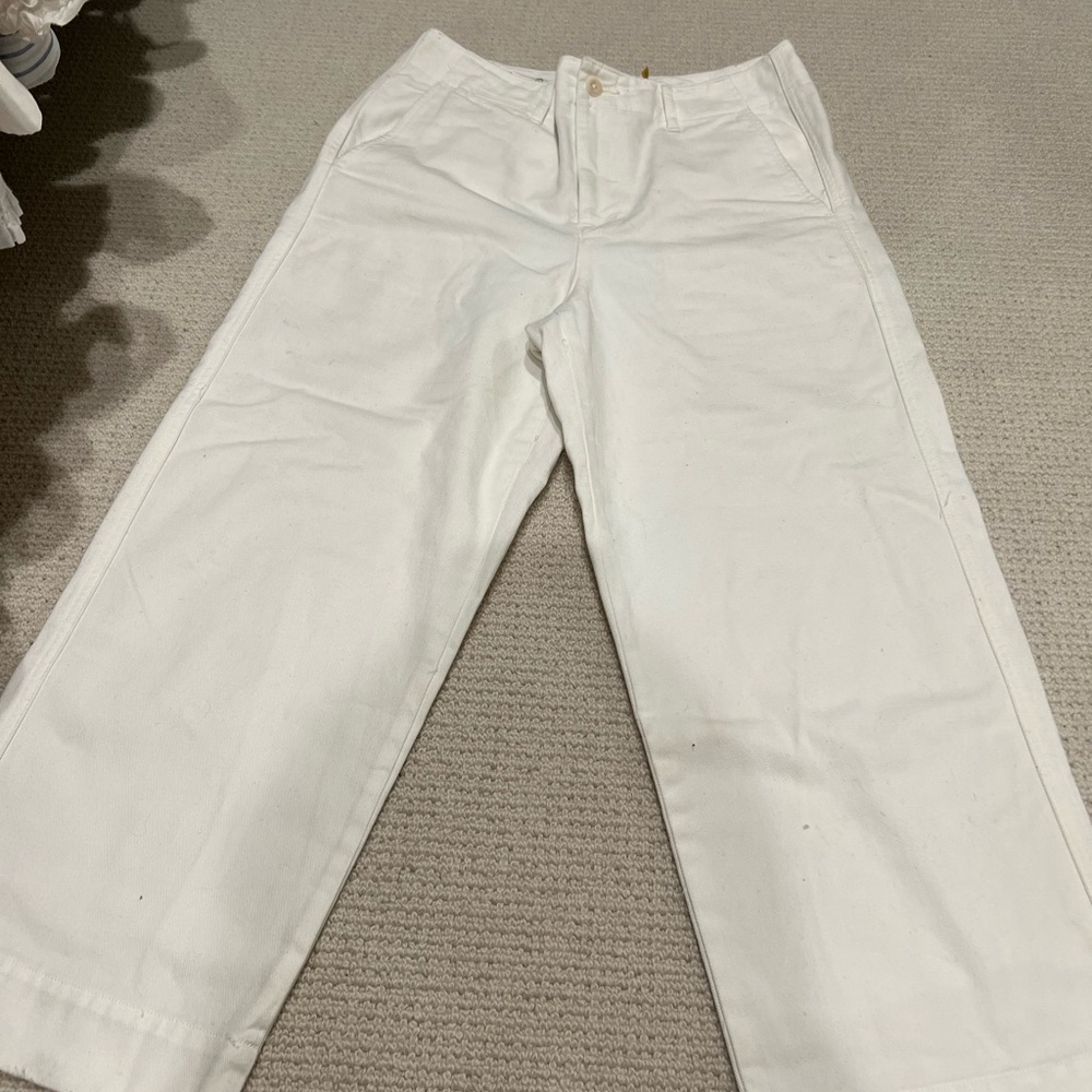 Wide leg cream Ralph Lauren denim pants
